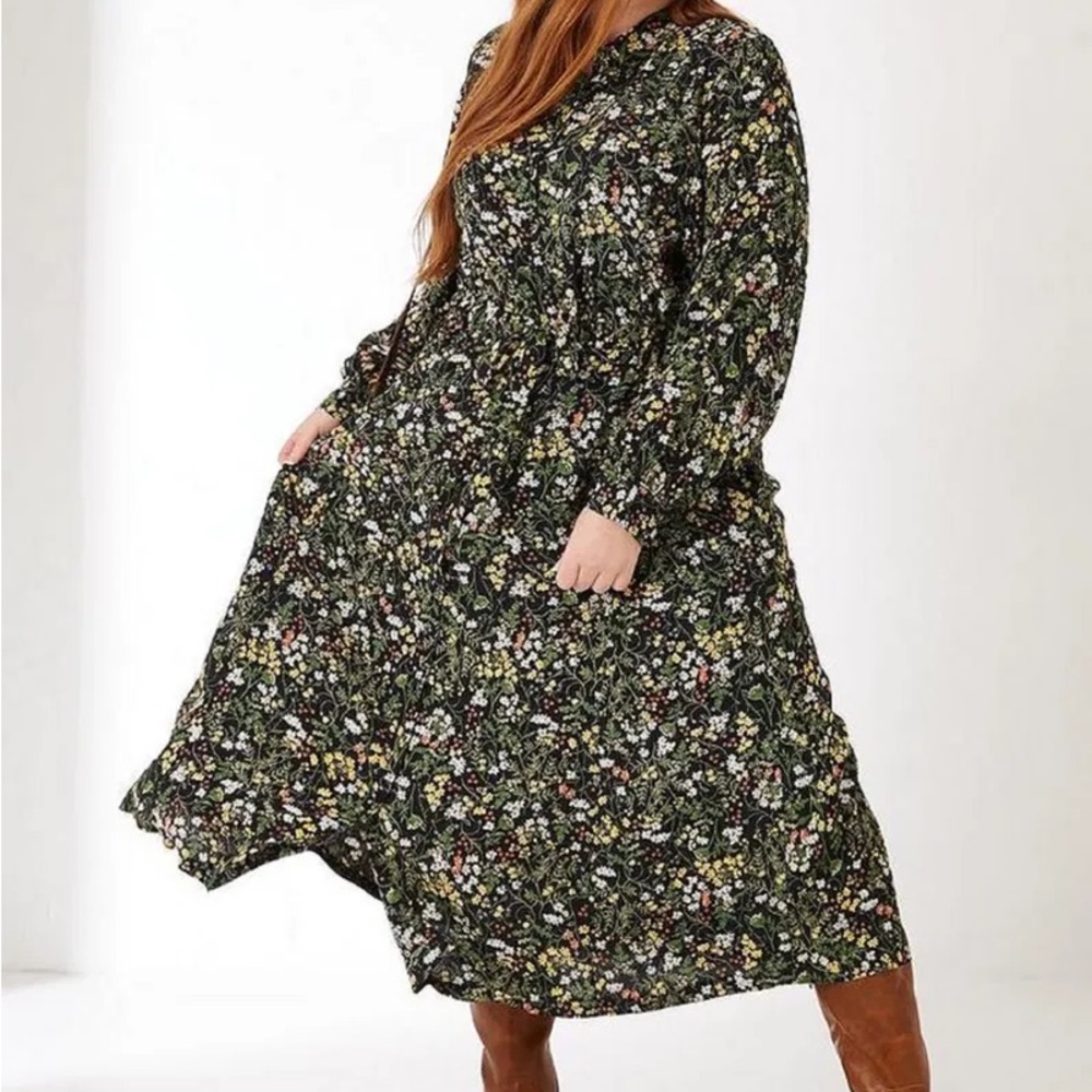 Fat Face Floral Cottage Core Midi Dress